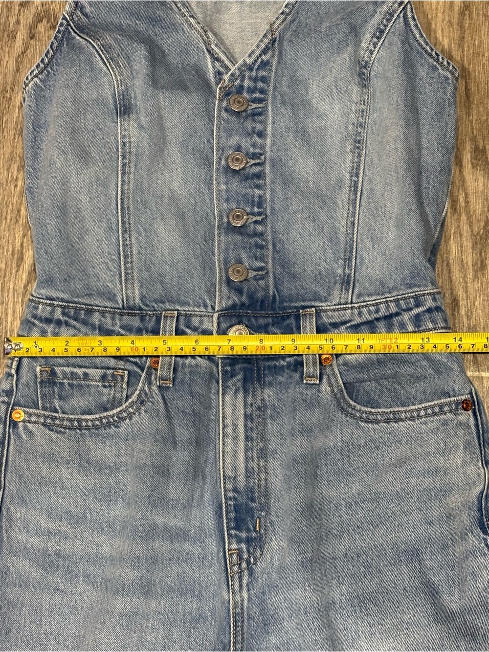Levi's Light Blue Wide-Leg Denim Jumpsuit - Picture 5 of 12